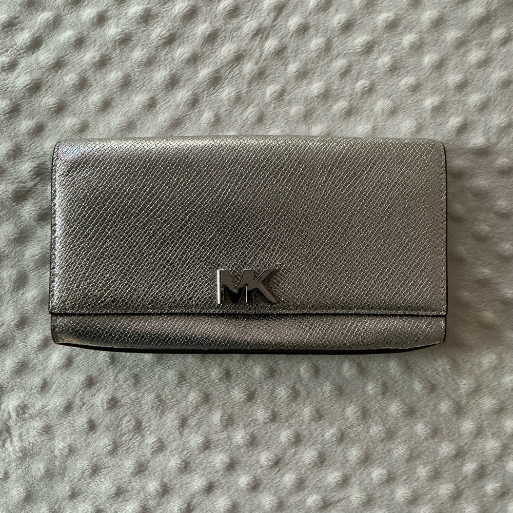 Michael Kors Mott Silver Envelope Clutch